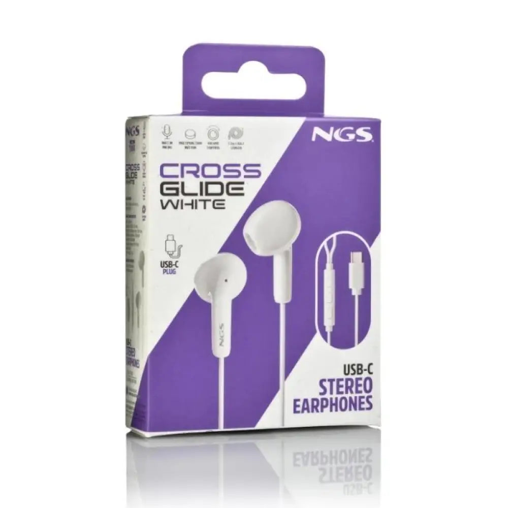 NGS Auricular Intraural Blanco Micro USB-C - detalle