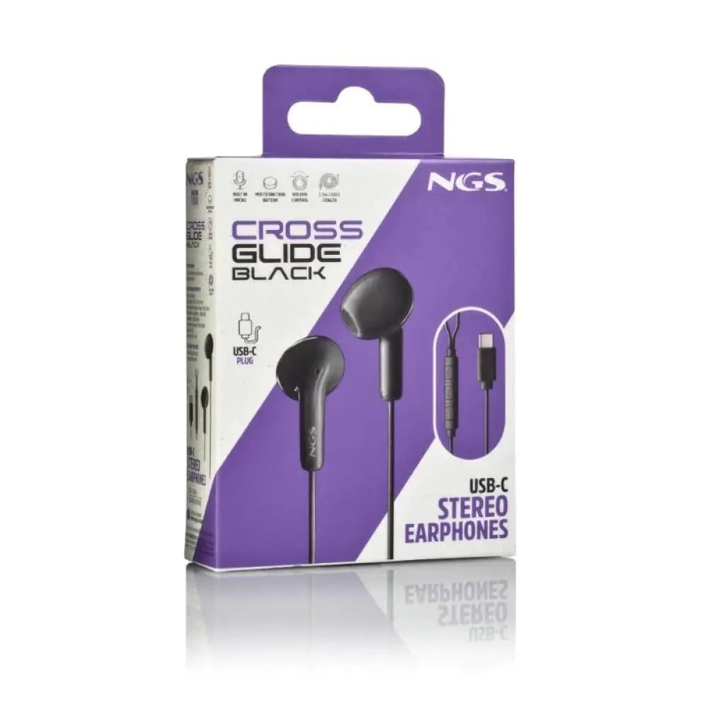 NGS Auricular Intraural Negro Micro USB-C - detalle