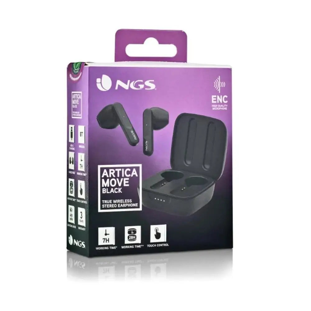 NGS Auriculares Artica Move BT y TW Stereo Black - detalle