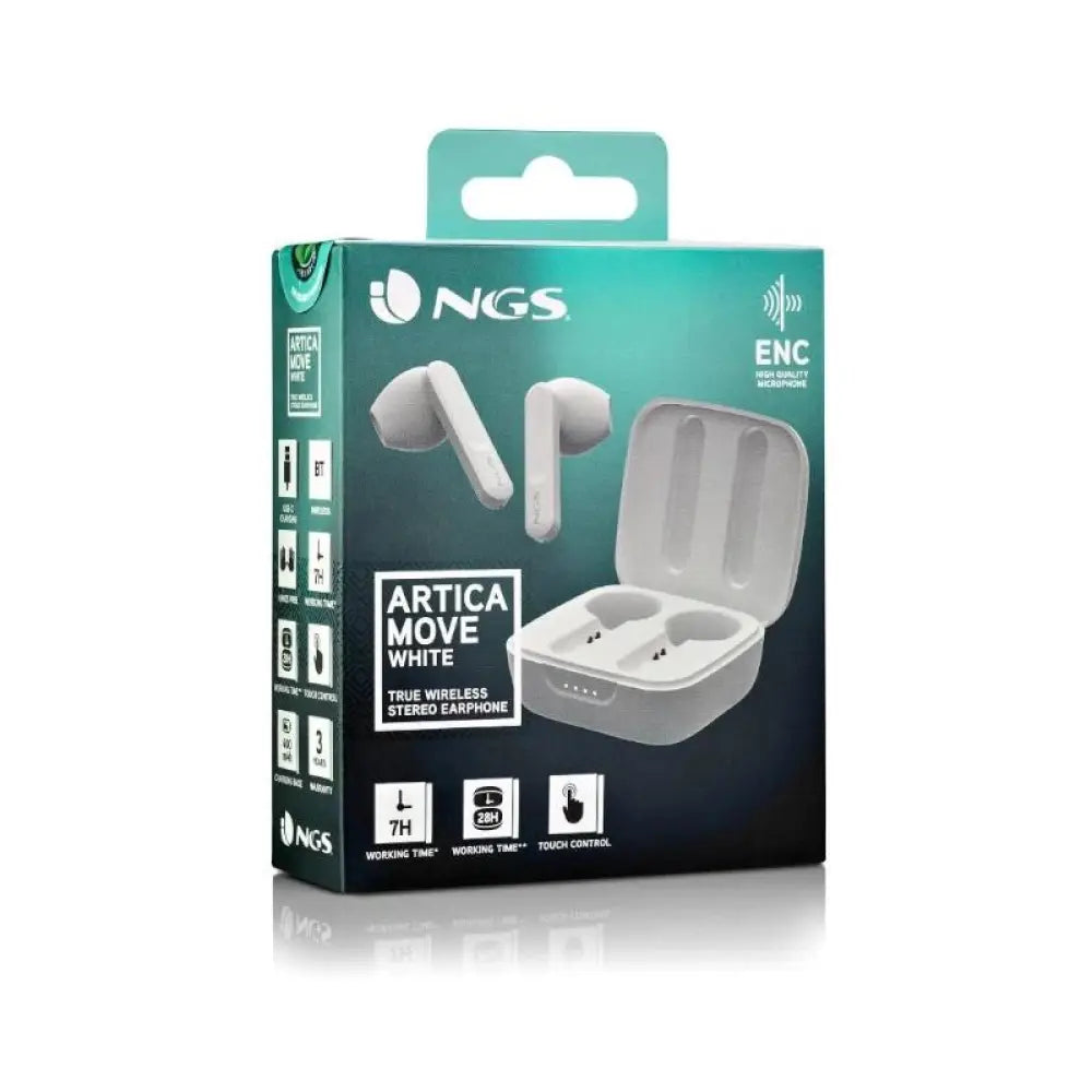 NGS Auriculares Artica Move BT y TW Stereo White - detalle