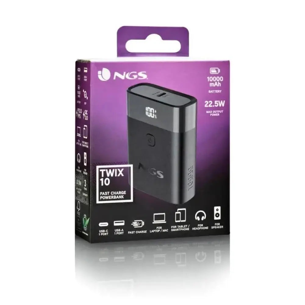 NGS BATERIA EXTERNA PORTATIL CARGA RAPIDA 22,5W - detalle
