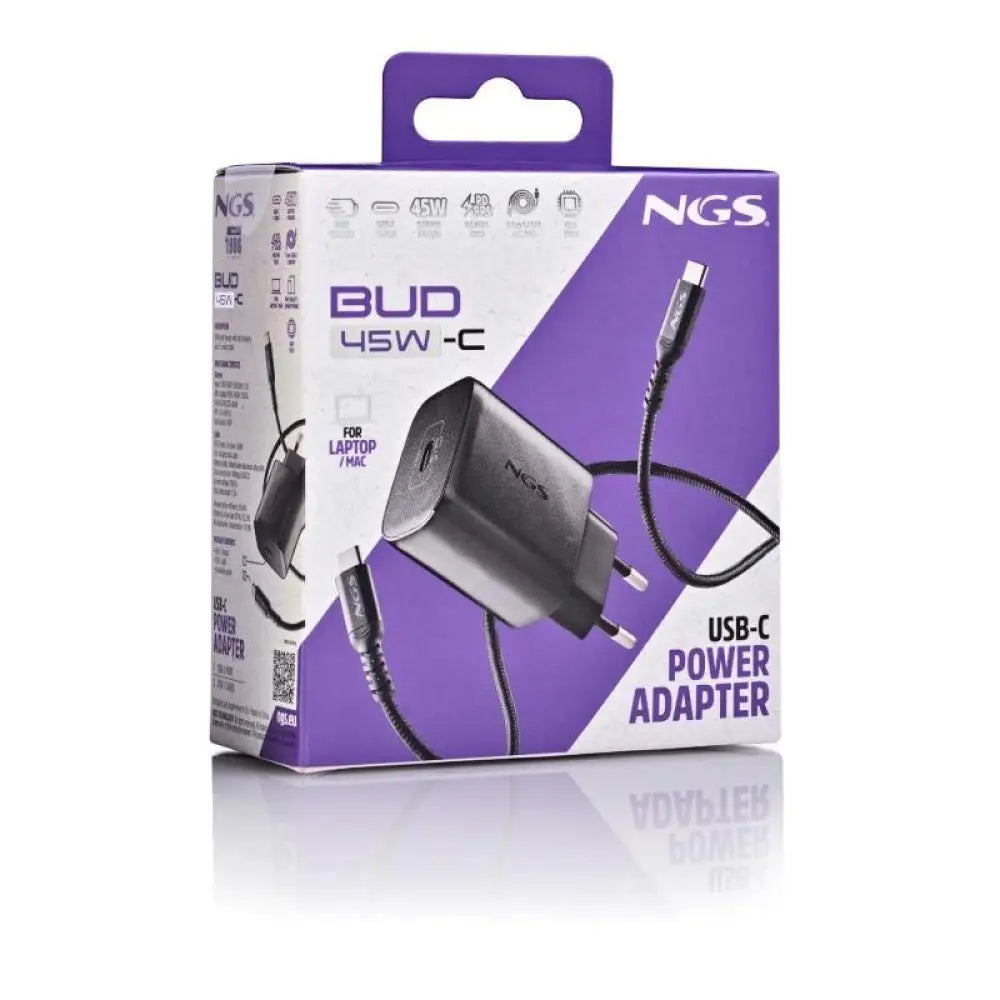 NGS CARGADOR GAN ULTRARAP 45W USB-C CON CABL - detalle