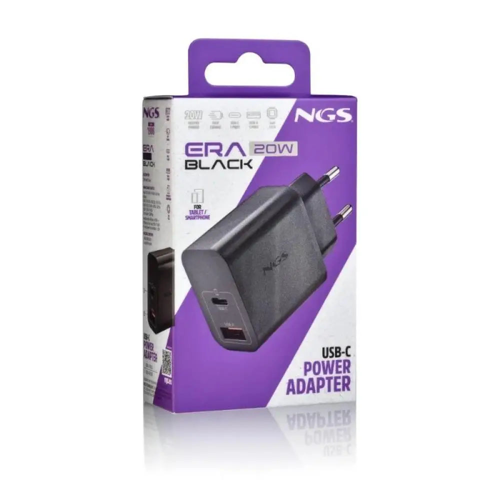 NGS CARGADOR GAN ULTRARAPIDO 20W USB-C+ USB-A - detalle