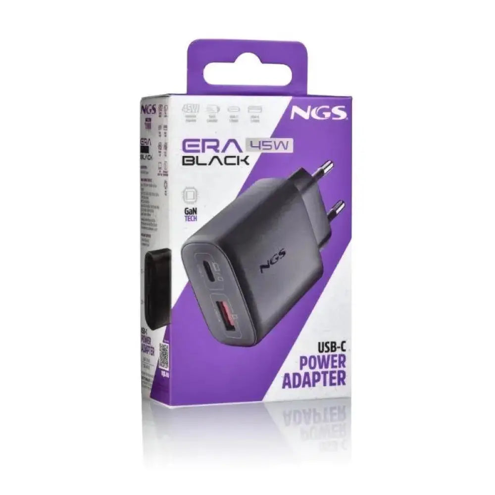 NGS CARGADOR GAN ULTRARAPIDO 45W USB-C+ USB-A - detalle