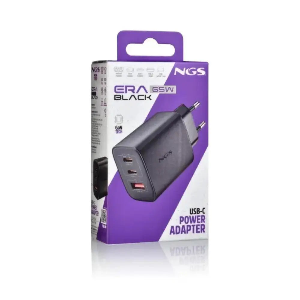 NGS CARGADOR GAN ULTRARAPIDO 65W USB-C+ USB-A - detalle