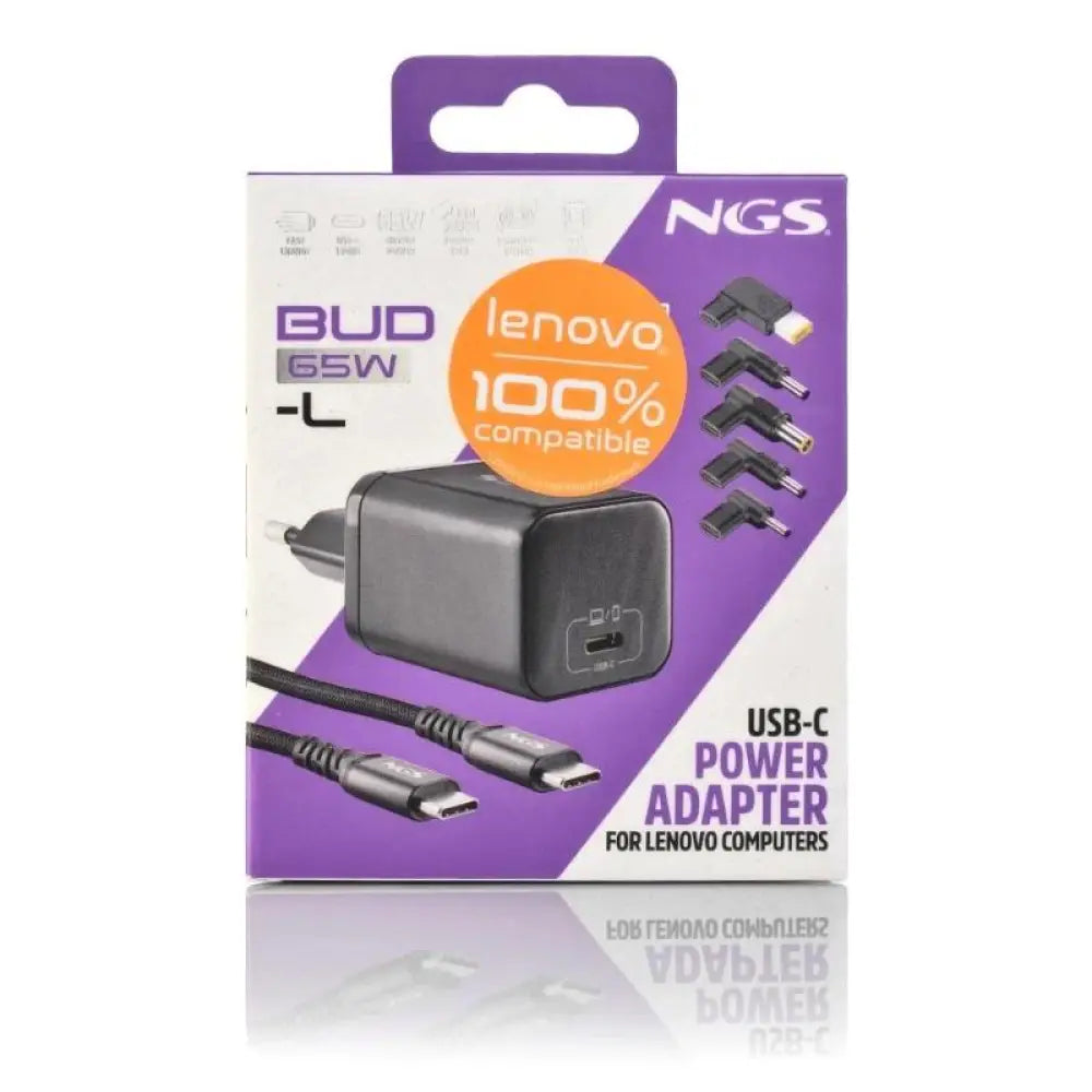 NGS PACK CARGA USBC 65W+CABL 1,5M+5 CLAVIJ LENOVO - detalle