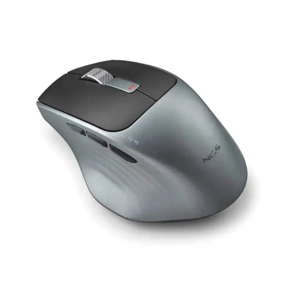 Ratón inalámbrico NGS multimodo con sensibilidad de 1600 DPI, diseño compacto y conexión sin cables visible en la imagen.