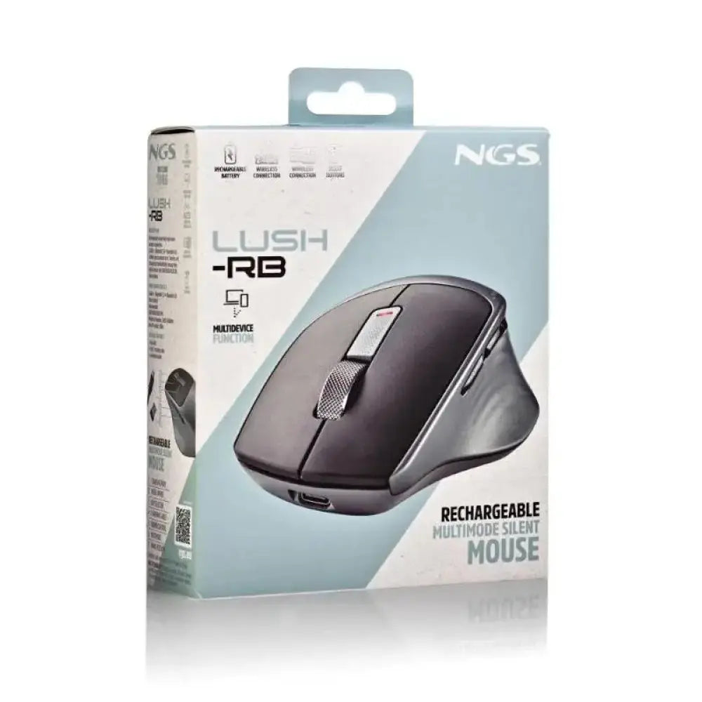 Ratón inalámbrico NGS multimodo con resolución de 1600 DPI, diseño ergonómico y conectividad sin cables.