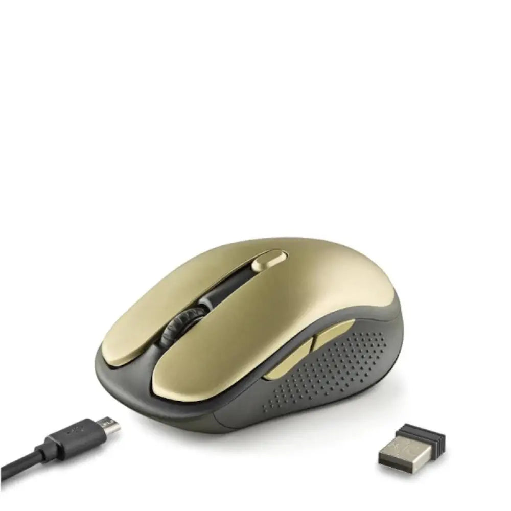 NGS Raton Inalambrico Recargable Silencioso Dorado - detalle