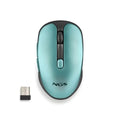 Ratón inalámbrico NGS recargable silencioso en color hielo, diseño compacto y elegante para uso en oficina o hogar.