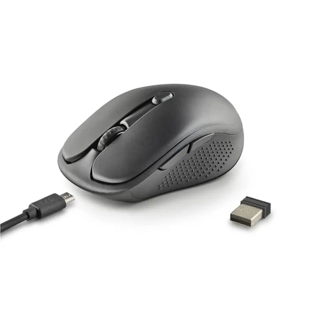 NGS Raton Inalambrico Recargable Silencioso Negro - detalle