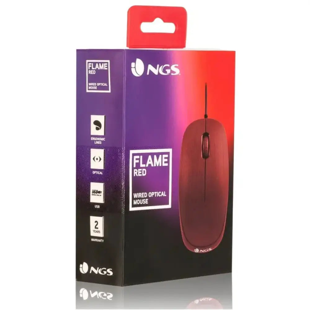 NGS Raton óptico Redflame 1000 Dpi Rojo - detalle