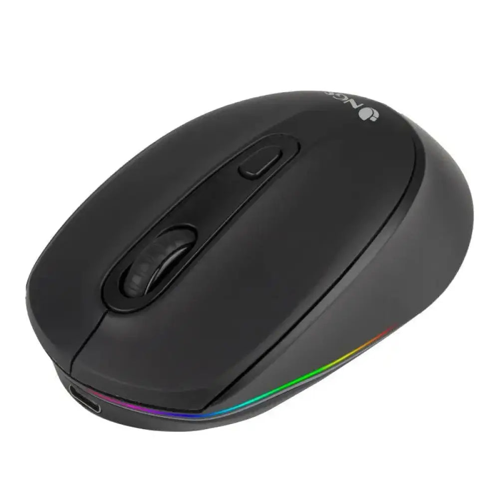 Ratón inalámbrico NGS Smog-RB en color negro, compatible con múltiples dispositivos, con diseño ergonómico y moderno.