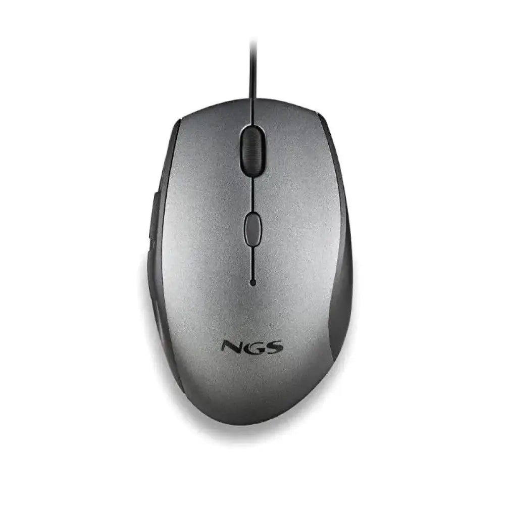 NGS WIRED ERGO SILENT MOUSE + USB TYPE C ADAP GRAY - detalle