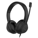 Auriculares con micrófono NILOX NXAUSB02 con conexión USB, diseño cómodo y sonido claro para llamadas y música.