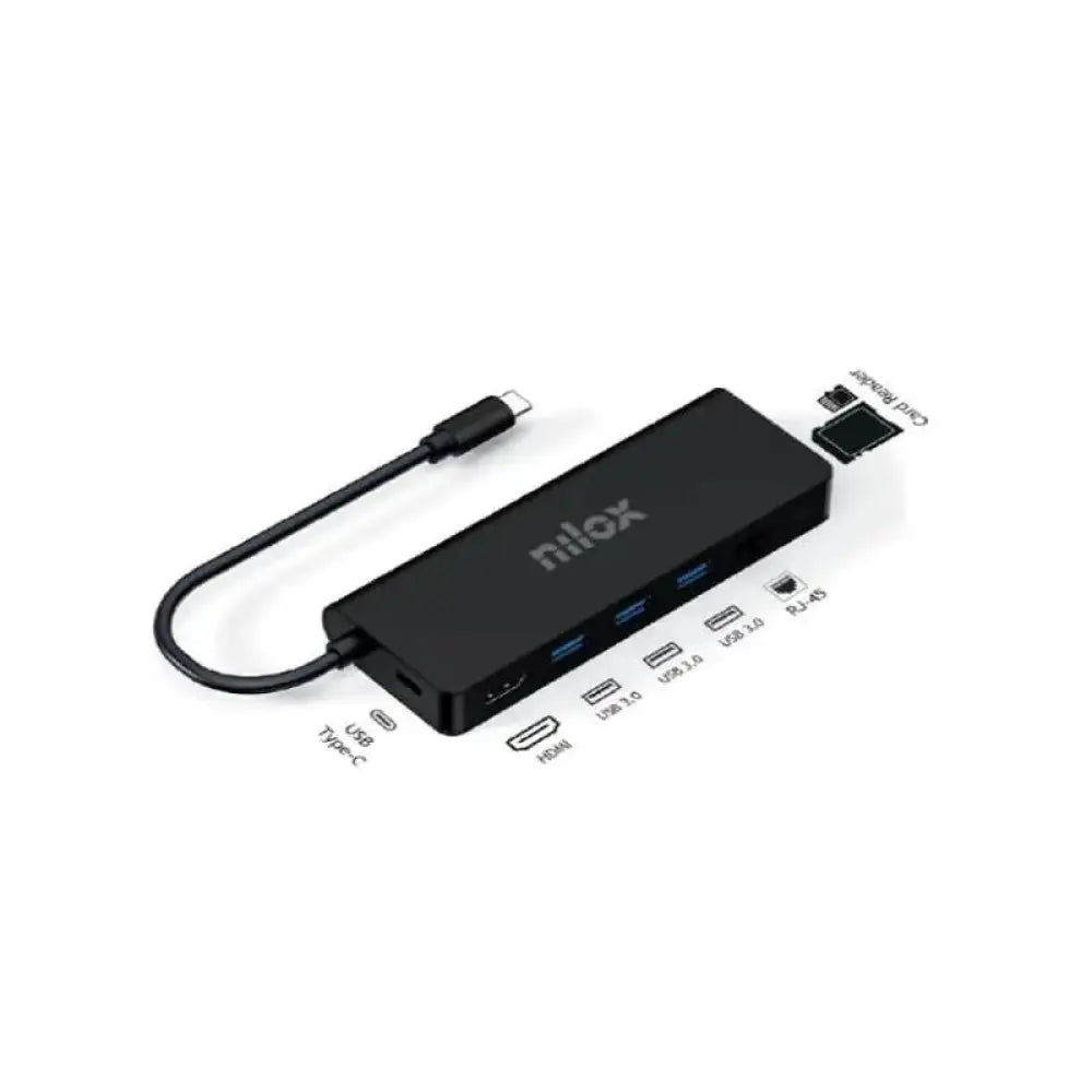 Nilox Docking Station UsbC 8 EN 1 Dual 4K 1000Mbps - detalle