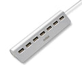 Hub USB NILOX con 7 puertos USB 2.0 en color negro para conectar múltiples dispositivos USB.
