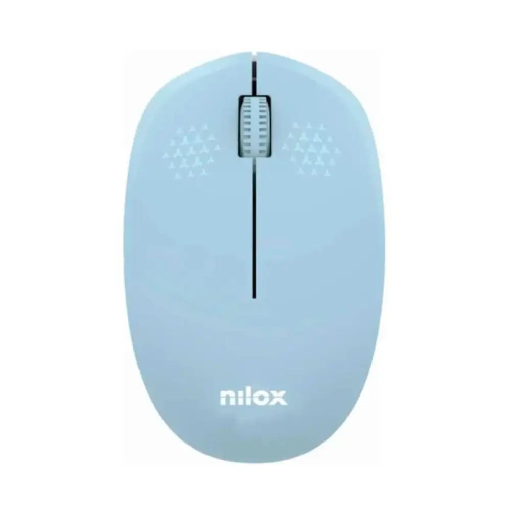 Ratón inalámbrico NILOX azul con 1000 DPI y 3 botones, diseñado para comodidad y precisión en el uso diario.
