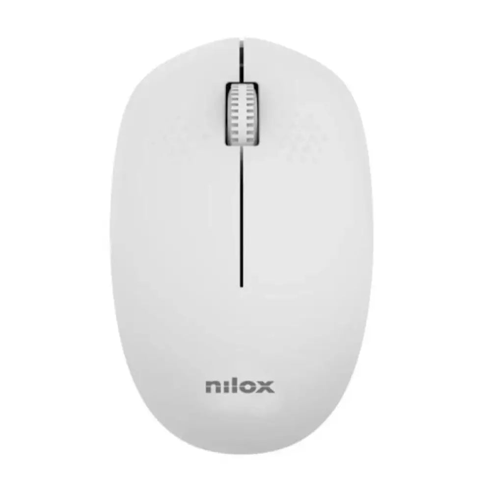 Ratón inalámbrico NILOX en gris con 1000 DPI y 3 botones, diseñado para uso cómodo y eficiente.