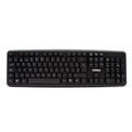 Teclado compacto USB negro de la marca NILOX, con diseño sencillo y teclas en disposición estándar.