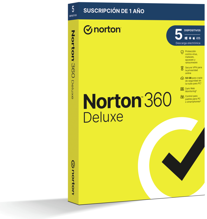NORTON 360 DELUXE 50GB ES 1 USER 5 DEVICE 12MO - detalle