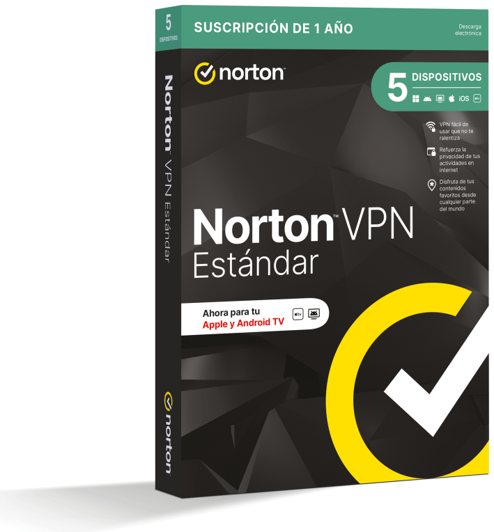 NORTON VPN STANDARD ES 1 USER 5 DEVICE 12MO GENERIC RSP MM GUM - detalle