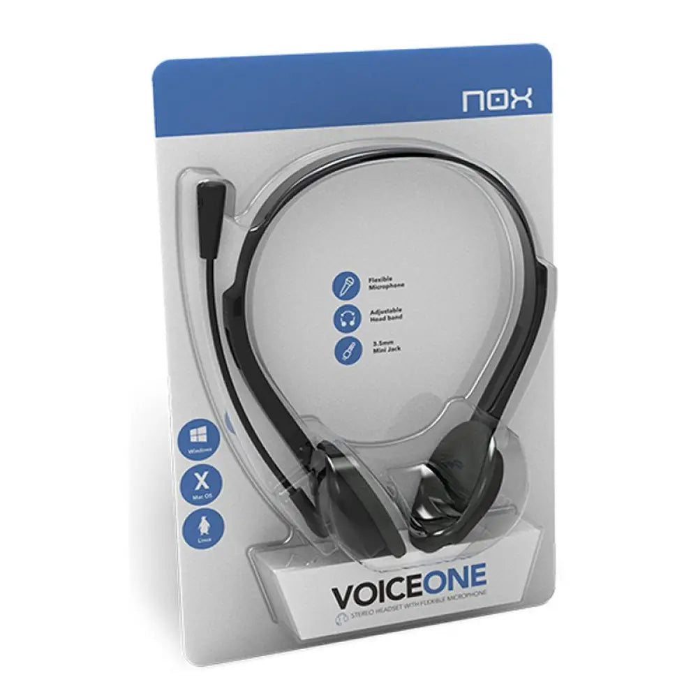 NOX Auricular Stereo con micro flex.VOICE ONE - detalle