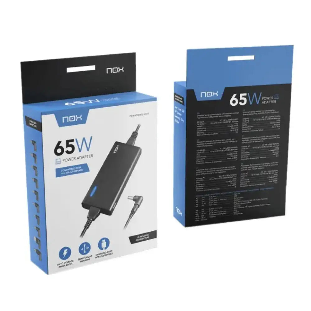 Nox Cargador para portátil 65W USB - detalle