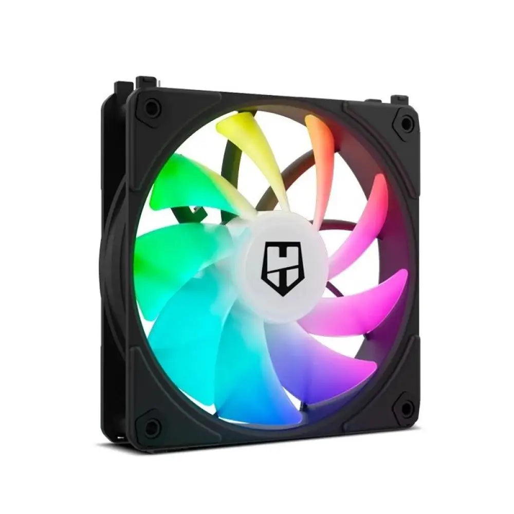 Kit de ventiladores ARGB NOX HUMMER EASYLINK en color negro para refrigeración de PC con iluminación personalizable.