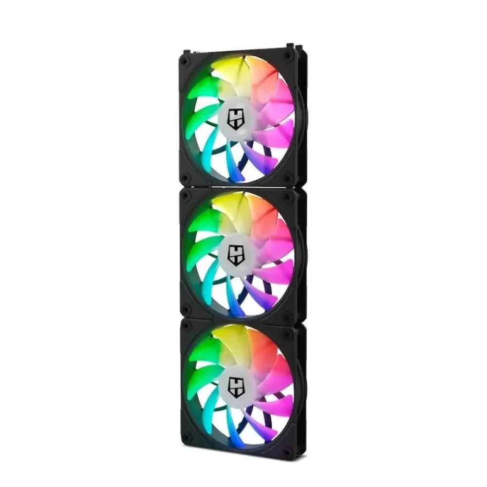 Kit de ventiladores ARGB NOX HUMMER EASYLINK en color negro para sistemas de refrigeración de ordenador.