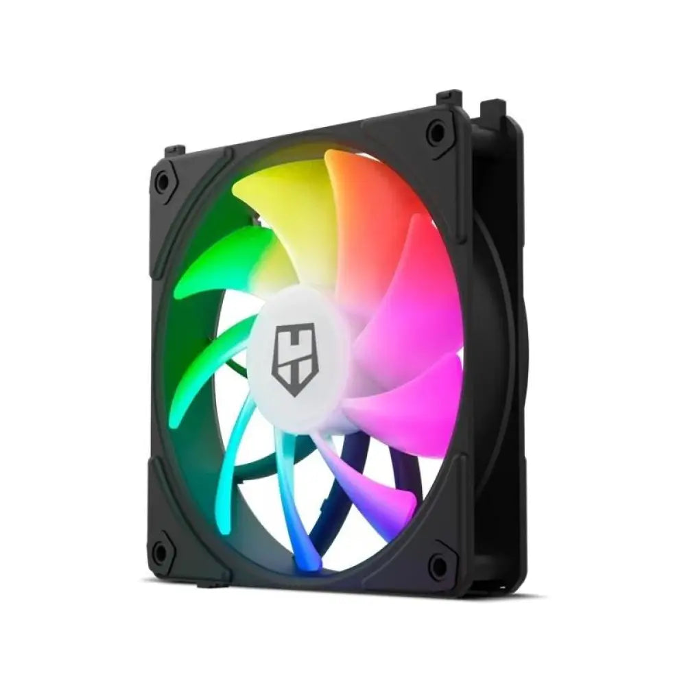 Kit de ventiladores ARGB NOX HUMMER EASYLINK en color negro, componentes de refrigeración para PC con iluminación RGB.