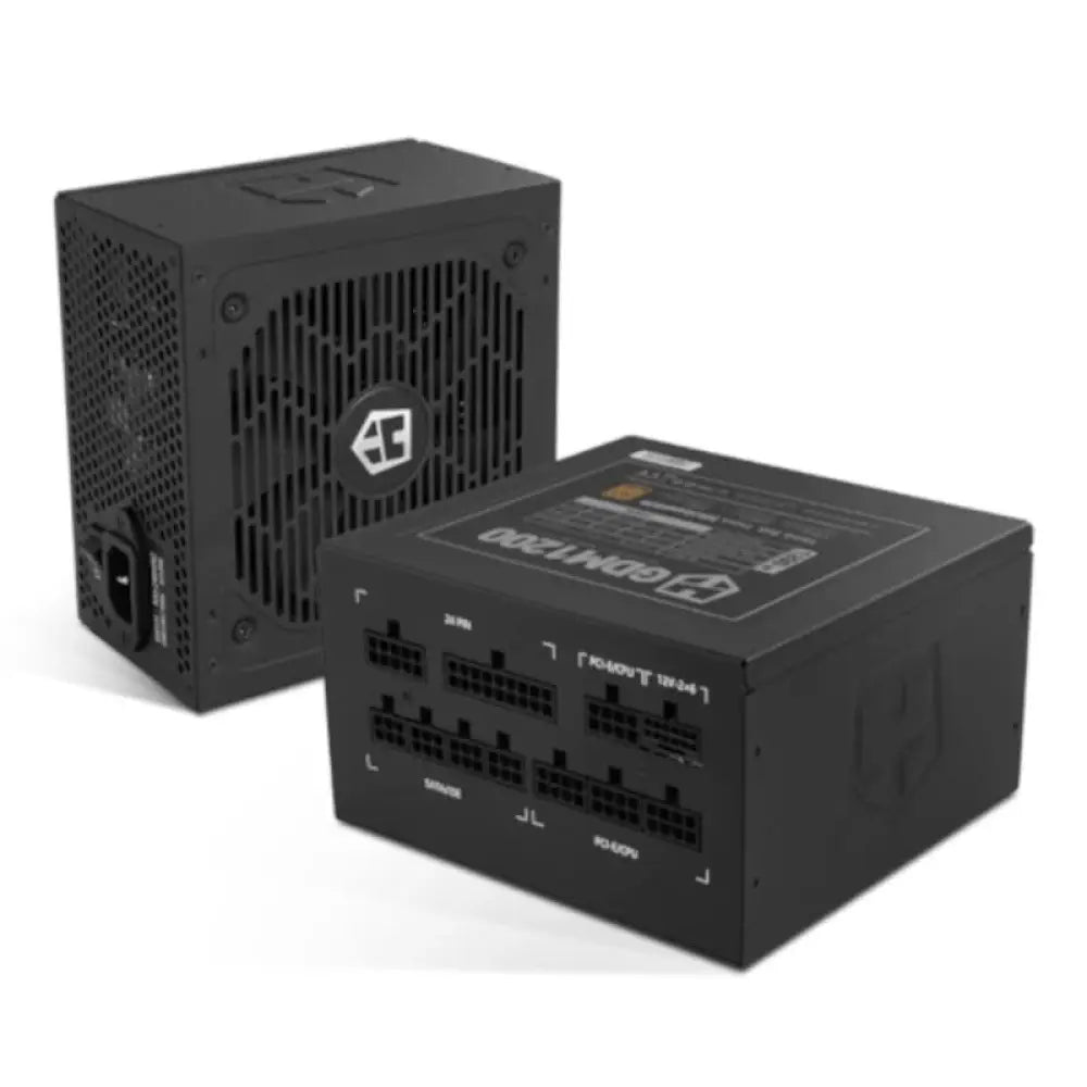 Fuente de alimentación modular NOX HUMMER GDM1200W ATX 3.1 80+ GOLD para computadoras desde 600W, con diseño eficiente y potente.