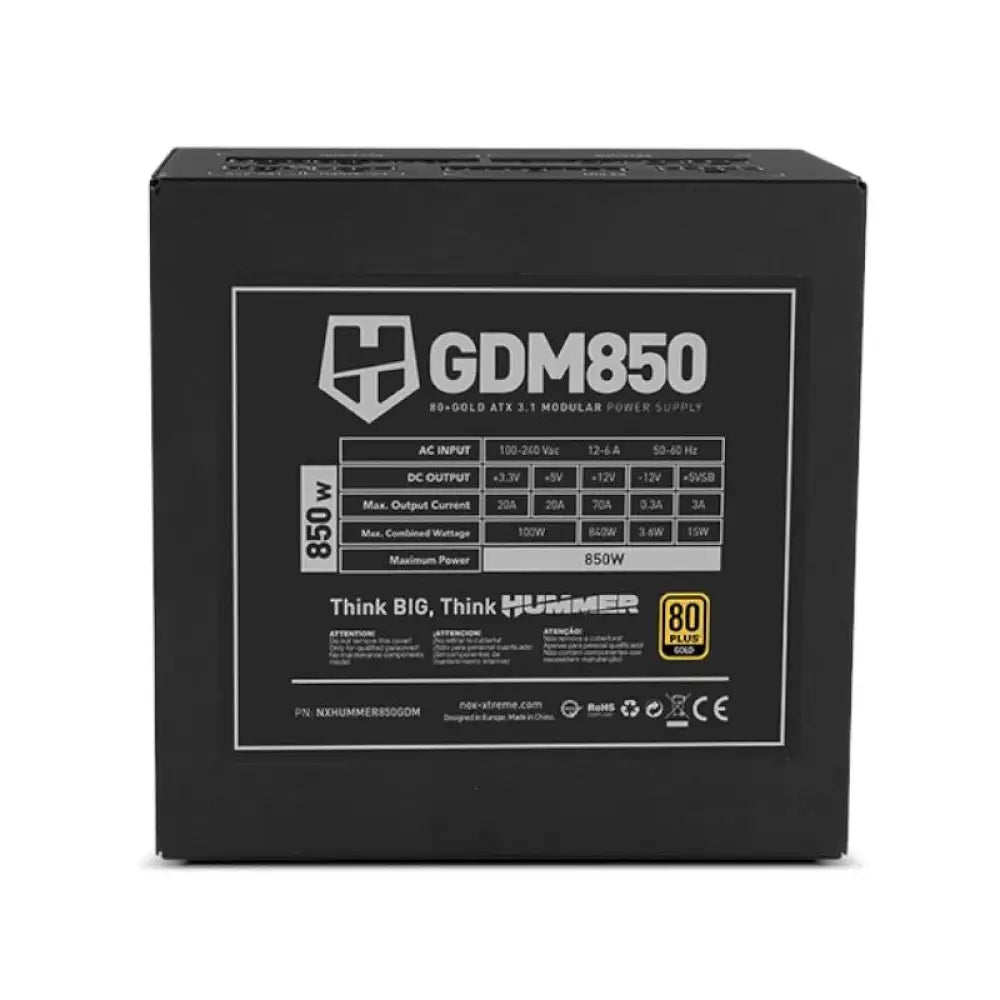 NOX HUMMER GDM850W Fuente modular ATX3.1 80+GOLD - detalle