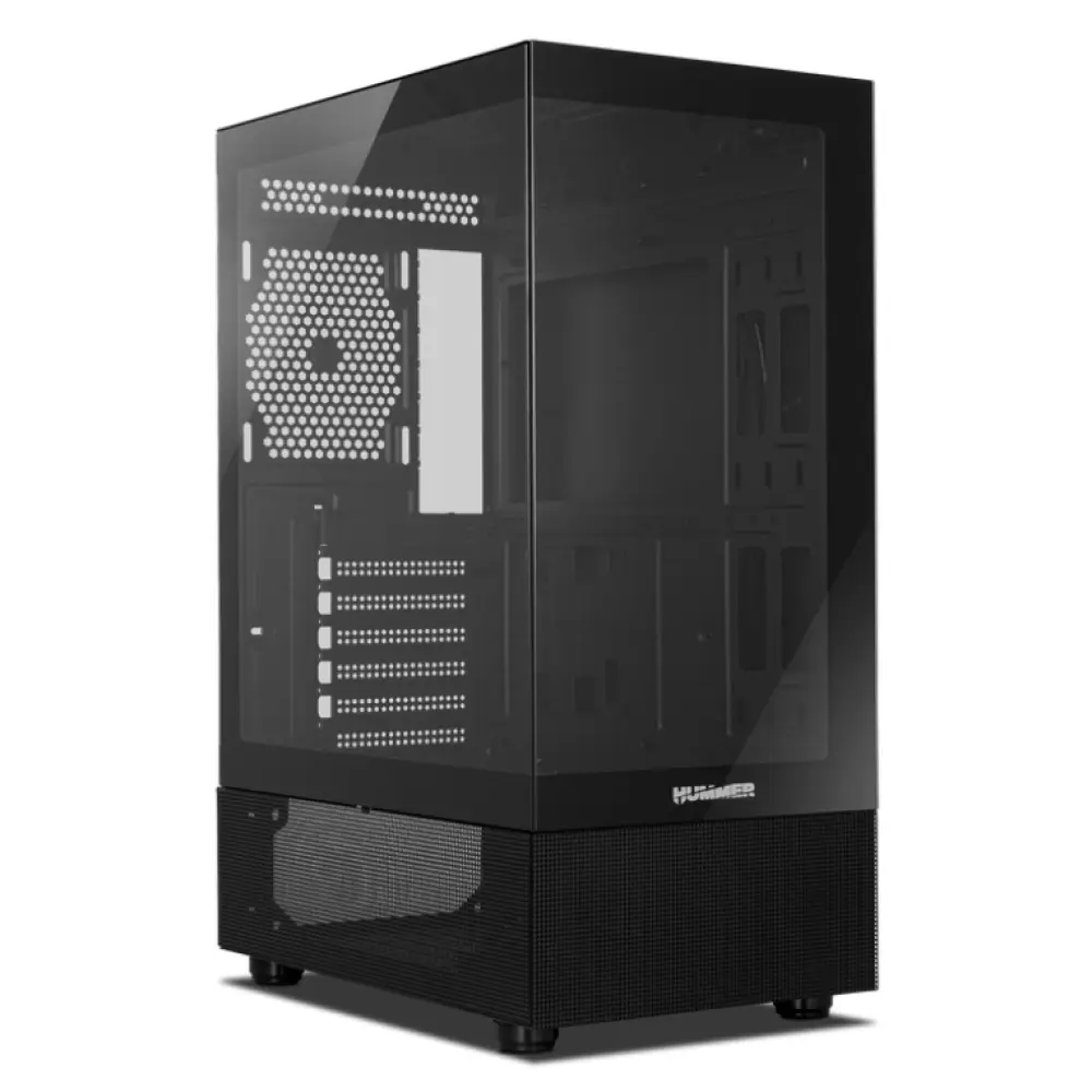 Carcasa de ordenador NOX Hummer NXHUMMERVSNBK, chasis PC tipo midi tower compacto en color negro con puertos USB 3.0