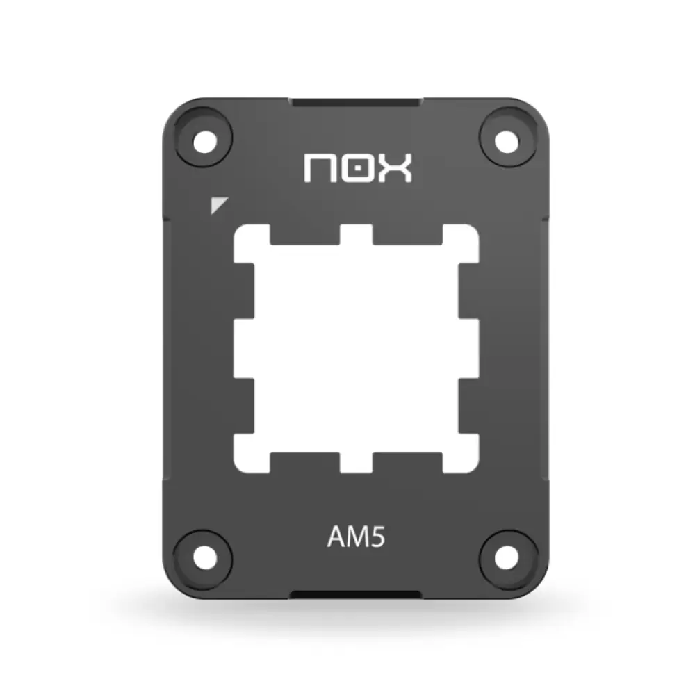 Soporte de montaje para CPU AMD NOX Hummer Shield en acero negro, compatible con kit WiFi y soporte reforzado.