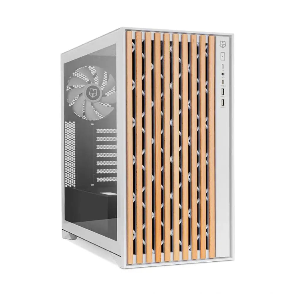 Nox Semitorre HUMMER ELEMENT madera blanco Type-C - detalle