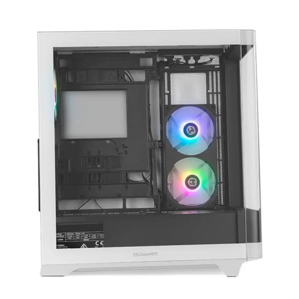 NOX Semitorre HUMMER ETHER Cristal Curvo Negro&Bla - detalle
