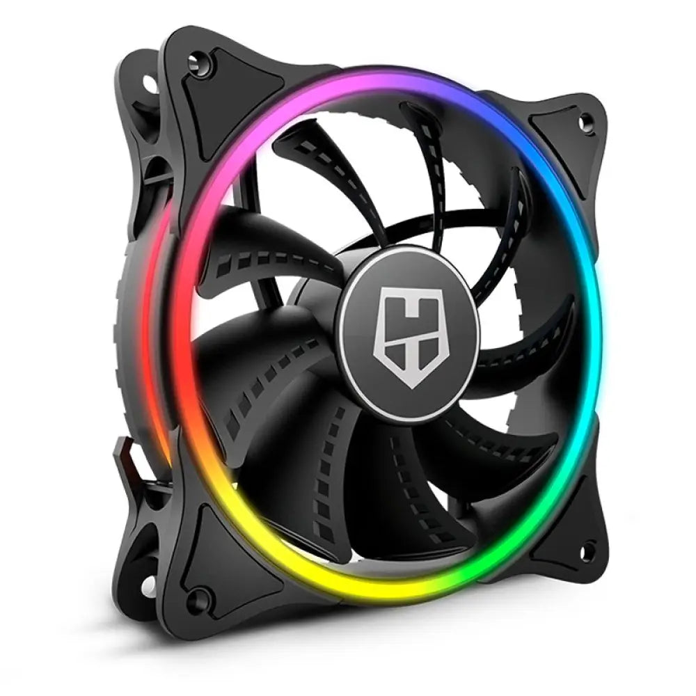 Ventilador de refrigeración gaming NOX X-FAN LED ARGB con luces RGB y diseño en negro para PC gaming.