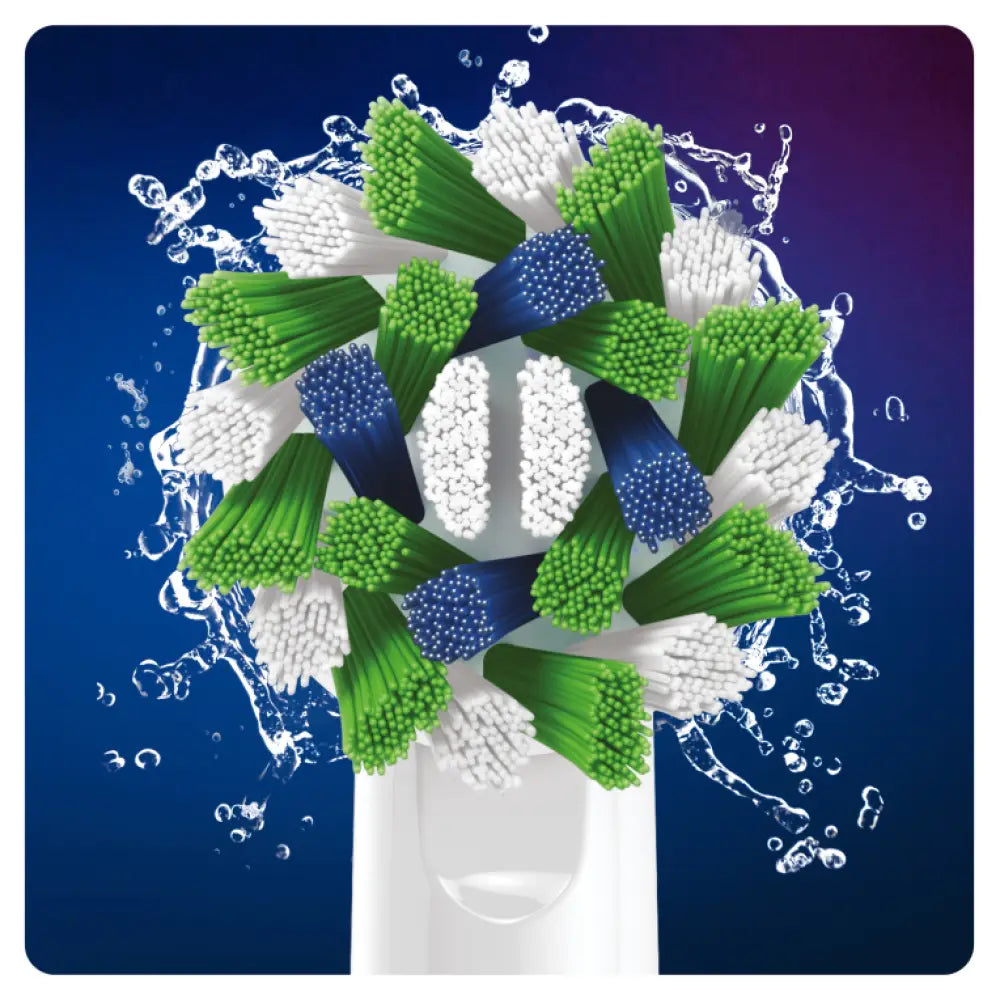 Oral-B CrossAction 80339345 cepillo de cabello 6 pieza(s) Azul. Verde. Blanco - detalle