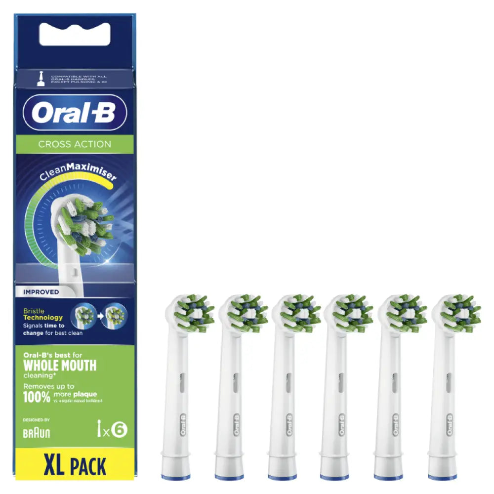 Oral-B CrossAction 80339345 cepillo de cabello 6 pieza(s) Azul. Verde. Blanco