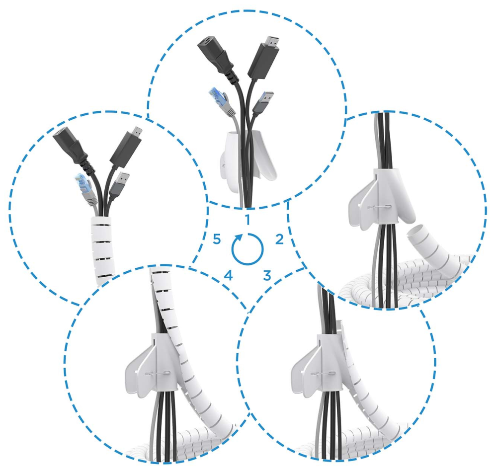 ORGANIZADOR CABLE AISENS EN ESPIRAL 25MM BLANCO 2.0M - detalle