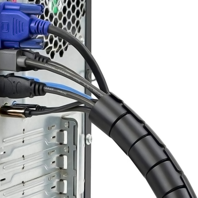 ORGANIZADOR CABLE AISENS EN ESPIRAL 25MM NEGRO 1.0M - detalle