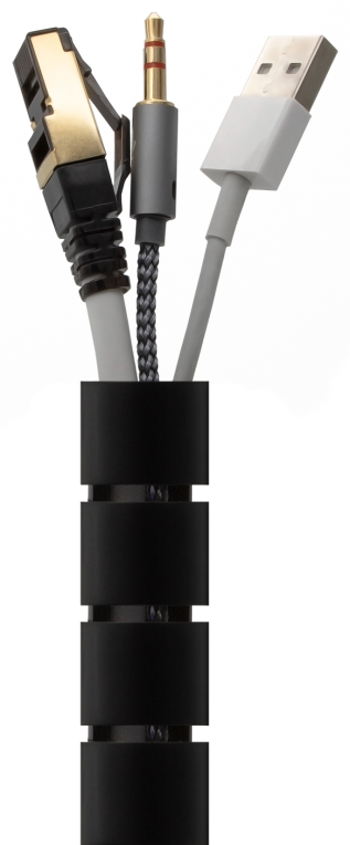ORGANIZADOR CABLES AISENS ESPIRAL 25MM NEGRO 2mts - detalle