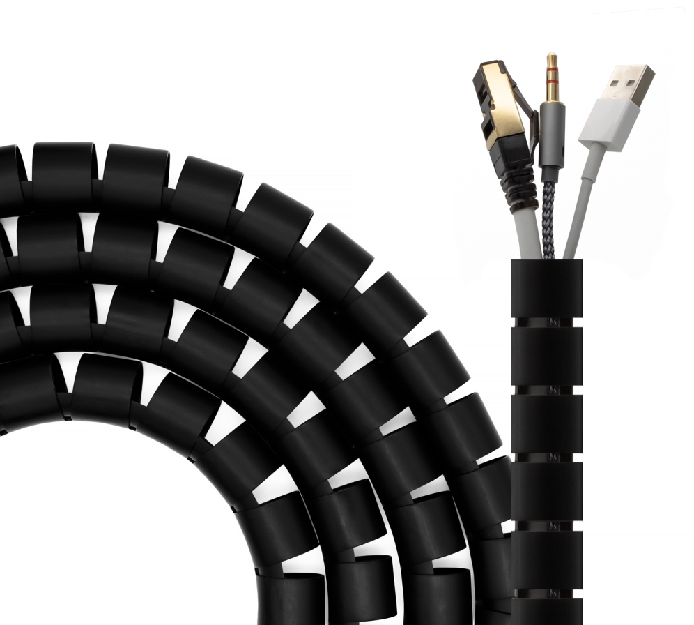 ORGANIZADOR CABLES AISENS ESPIRAL 25MM NEGRO 2mts