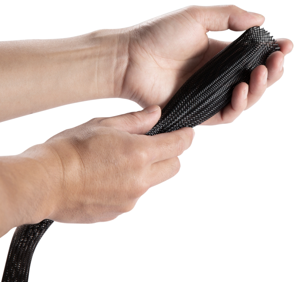 ORGANIZADOR CABLES AISENS POLIESTER 20MM NEGRO 1mt - detalle