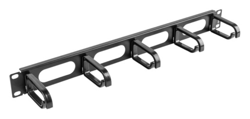 ORGANIZADOR DE CABLES LANBERG 5 ANILLAS 19" 1U TIPO B NEGRO - detalle