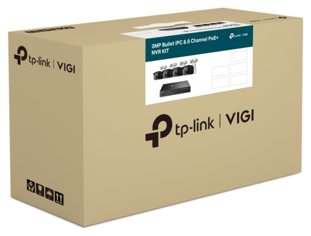PACK CAMARA VIGI TP-LINK BULLET VIGI NK8P-B434I VIGI 3MP BULLET +8 CHANNEL POE+ - detalle