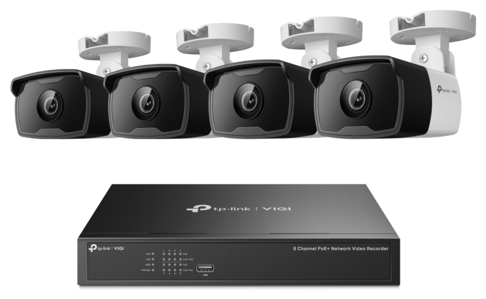 PACK CAMARA VIGI TP-LINK BULLET VIGI NK8P-B434I VIGI 3MP BULLET +8 CHANNEL POE+