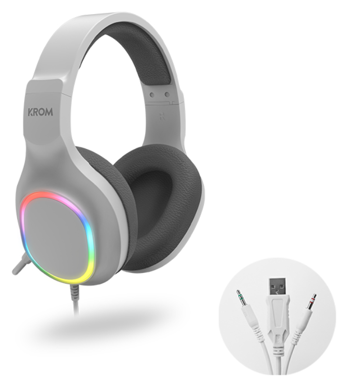 PACK KROM 4 EN 1 RGB KENYA GAMING COMBO BLANCO - detalle