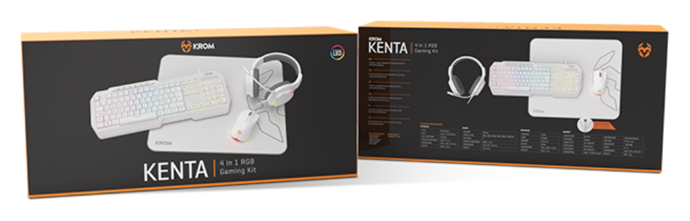 PACK KROM 4 EN 1 RGB KENYA GAMING COMBO BLANCO - detalle